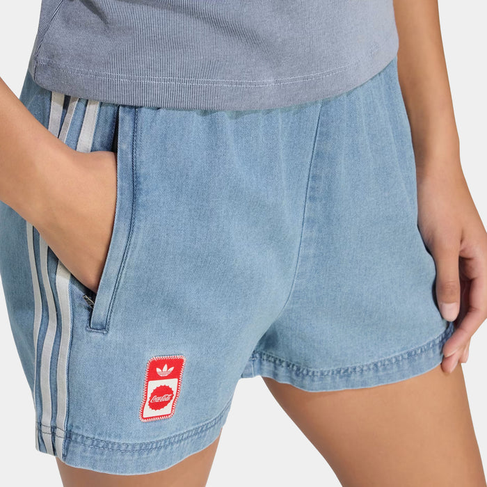 Coca Cola Denim Womens Shorts (Light Blue)