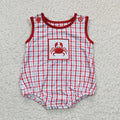 crab embroidery Baby boys summer romper   SR0157