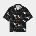 Cranes Seersucker Mens Short Sleeve Shirt (Black/Green)
