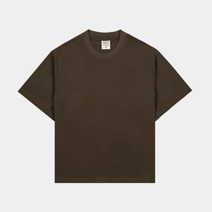 Cropped Tee Mens Short Sleeve Shirt (Olive)