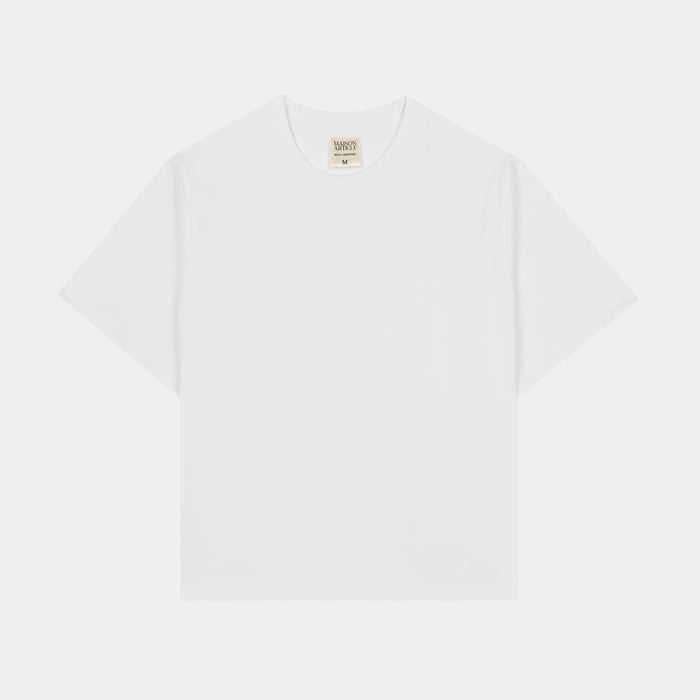 Cropped Tee Mens Short Sleeve Shirt (White)