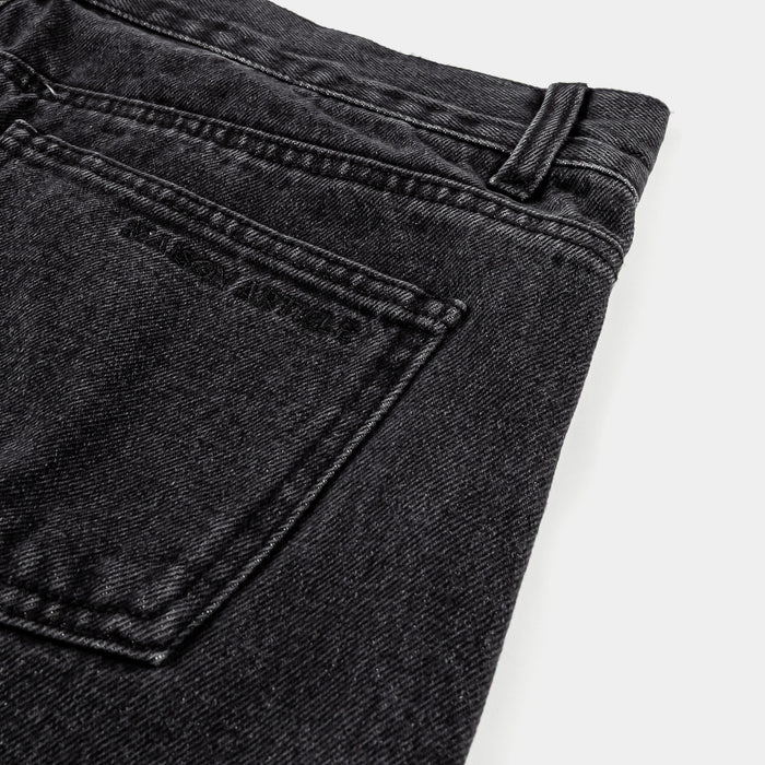 Cross Patch Denim Mens Shorts (Black)