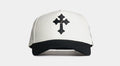 Cross Snapback Mens Hat (Cream/Black)