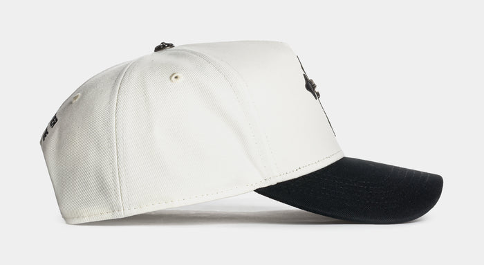 Cross Snapback Mens Hat (Cream/Black)