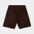 Cross Stud Denim Mens Shorts (Brown/Brown)