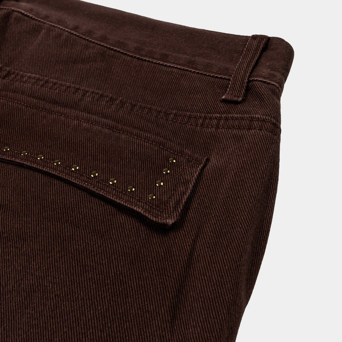 Cross Stud Denim Mens Shorts (Brown/Brown)