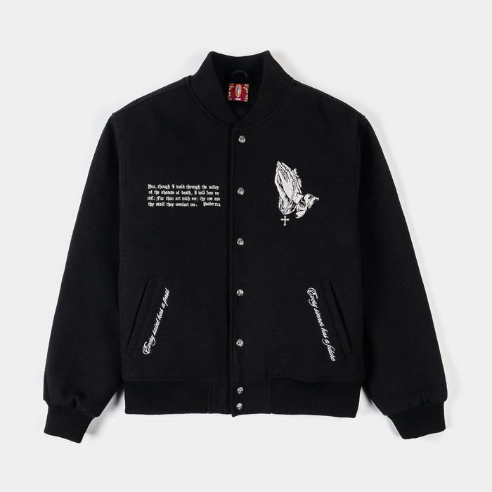 Cross Varsity Mens Jacket (Black/Black)