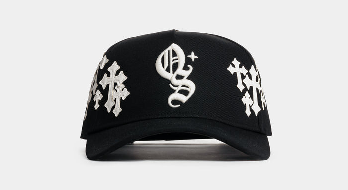 Crosses Snapback Mens Hat (Black/White)