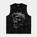 Crown Of Thorns Cut Off Washed Mens Tank Top (Black/White)