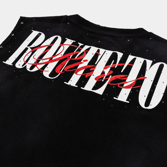 Crown Of Thorns Cut Off Washed Mens Tank Top (Black/White)