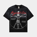 Crucifix Washed Mens Short Sleeve Shirt (Black)