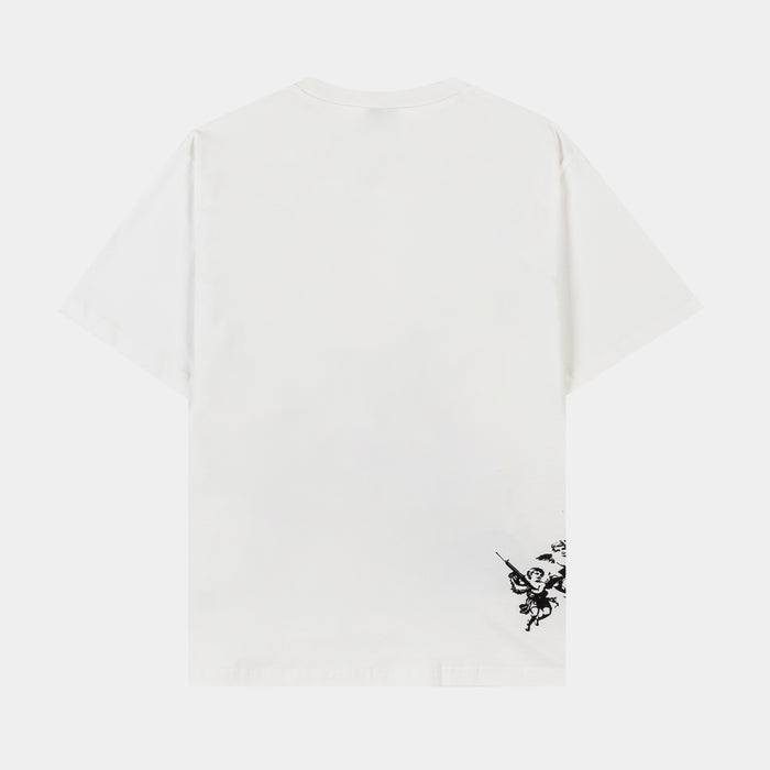 Cupid At Large Mens Short Sleeve Shirt (White/Black)