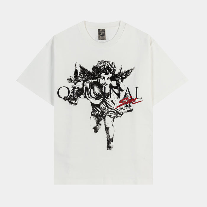 Cupid Mens Short Sleeve Shirt (White/Black)