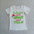 D4-1 Green Frog Kids Christmas Tee Shirts Top