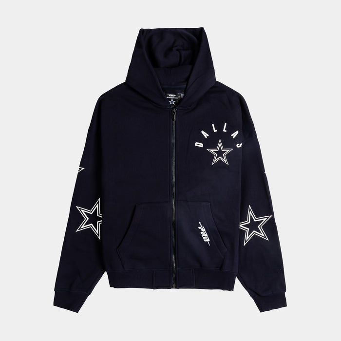 Dallas Cowboys All Pro Fleece Zip Up Mens Hoodie (Navy/White)