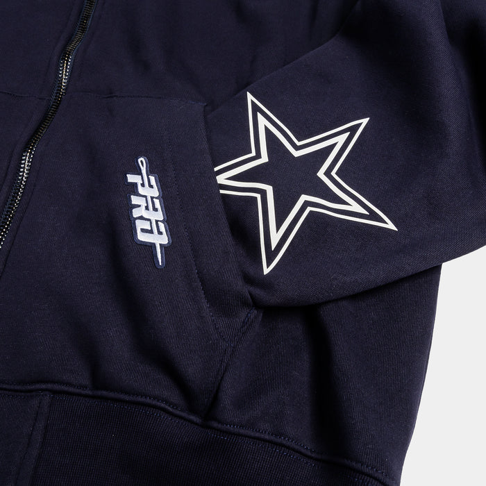 Dallas Cowboys All Pro Fleece Zip Up Mens Hoodie (Navy/White)