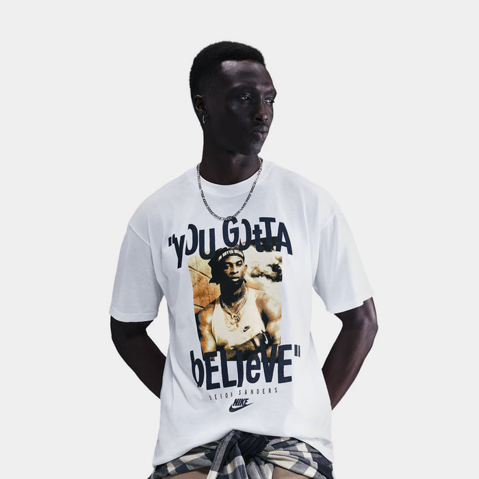 Deion Sanders You Gotta Believe Mens Short Sleeve Shirt (White)