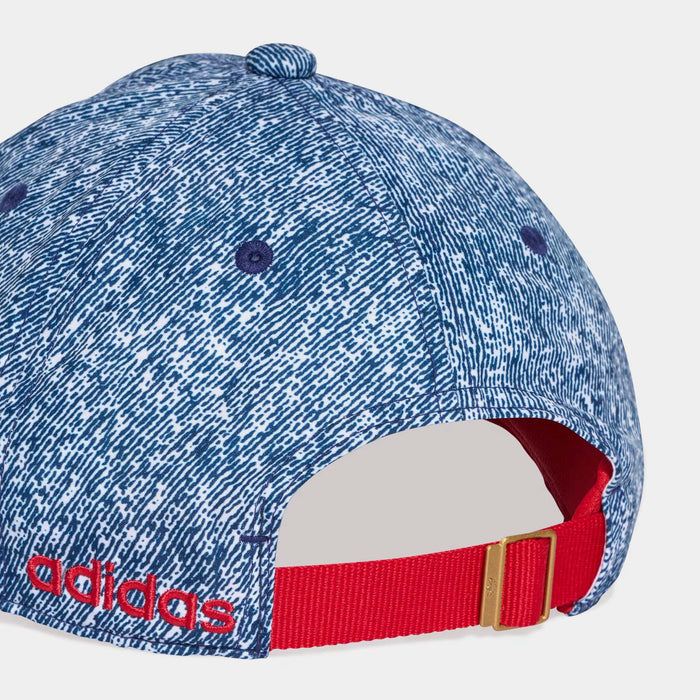 Denim Graphic Cap Mens Hat (White/Dark Blue/Power Red)