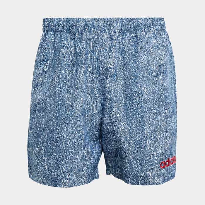 Denim Star Graphic Mens Shorts (Blue/White)