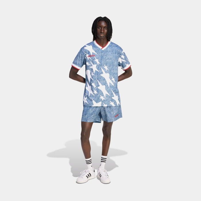 Denim Star Graphic Mens Shorts (Blue/White)