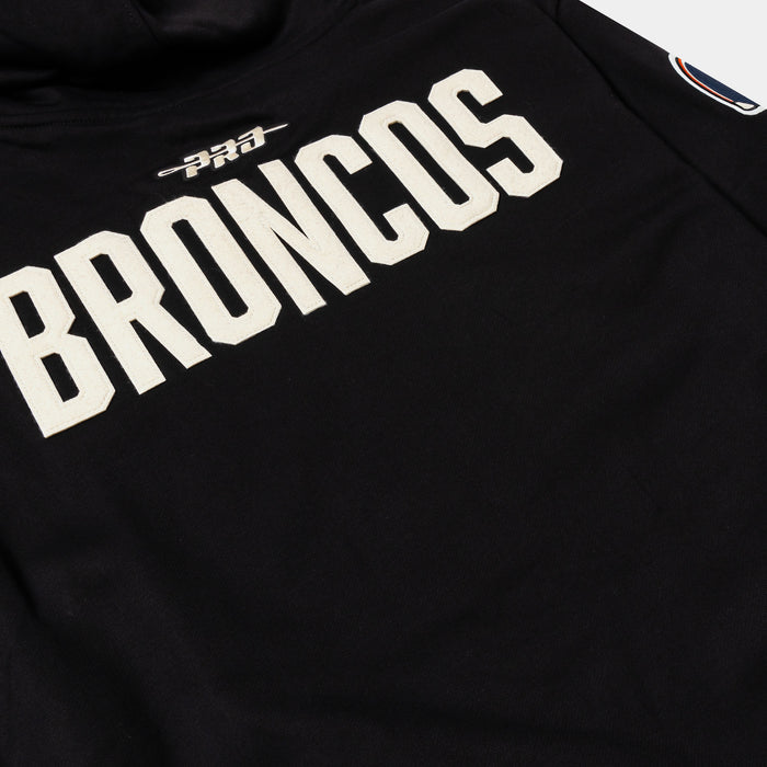 Denver Broncos Original Fleece Pullover Mens Hoodie (Black/White)