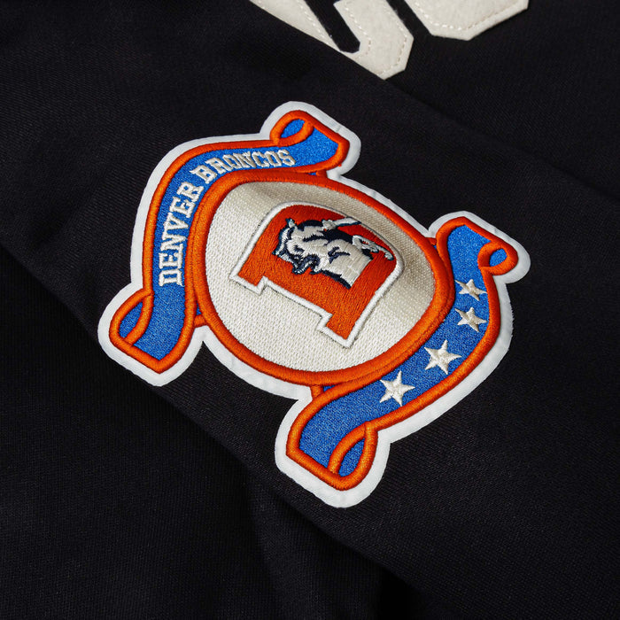 Denver Broncos Original Fleece Pullover Mens Hoodie (Black/White)