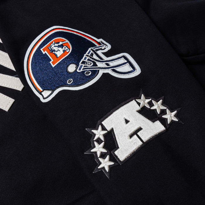 Denver Broncos Original Fleece Pullover Mens Hoodie (Black/White)