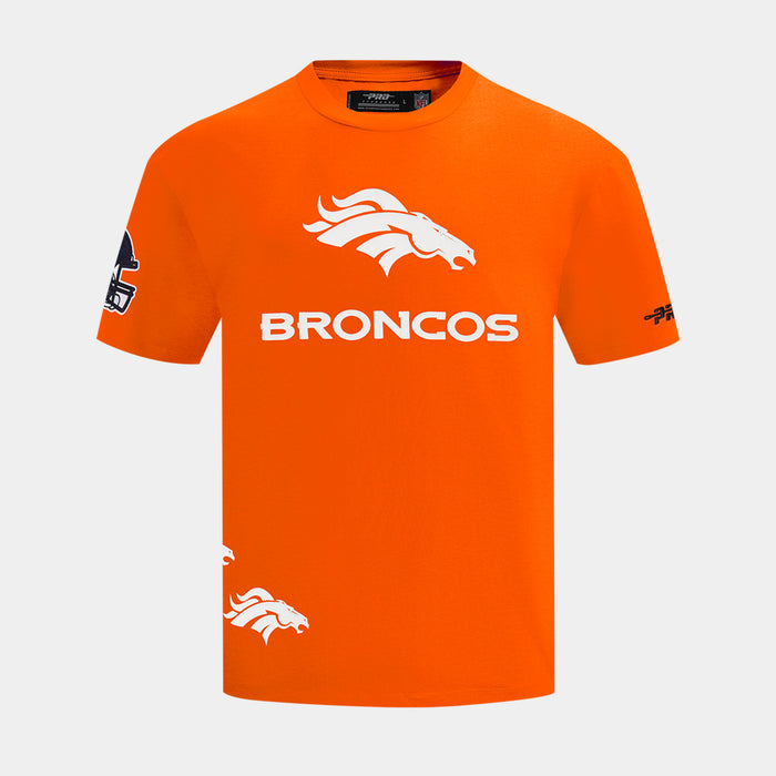 Denvor Broncos All Pro Wordmark Mens Short Sleeve Shirt (Orange/White)