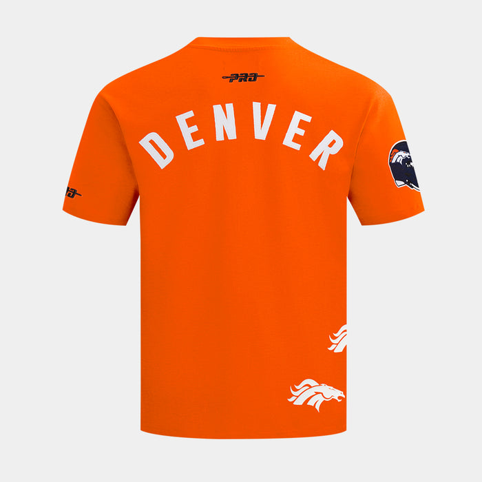 Denvor Broncos All Pro Wordmark Mens Short Sleeve Shirt (Orange/White)