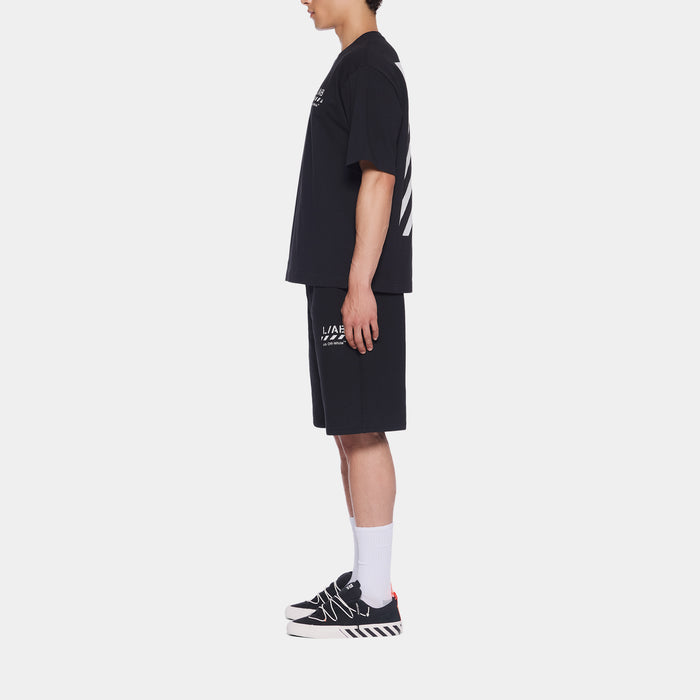 Diagonal Fleece Mens Short Sleeve Shirt (Black/Black)