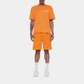 Diagonal Mens Short Sleeve Shirt (Orange/White)