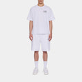 Diagonal Mens Short Sleeve Shirt (White/Black)