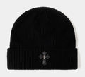 Double Cross Beanie Mens Hat (Black/Black)