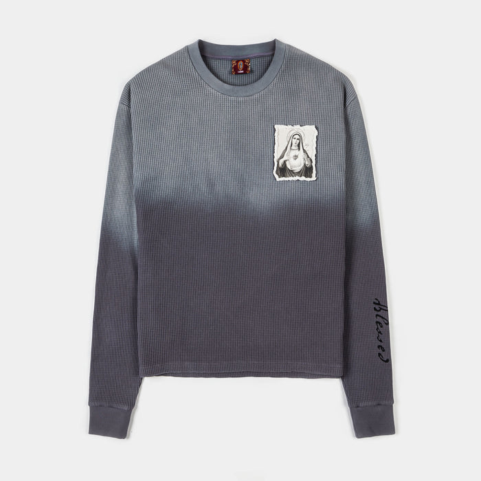 Double Vision Thermal Washed Mens Long Sleeve Shirt (Grey)