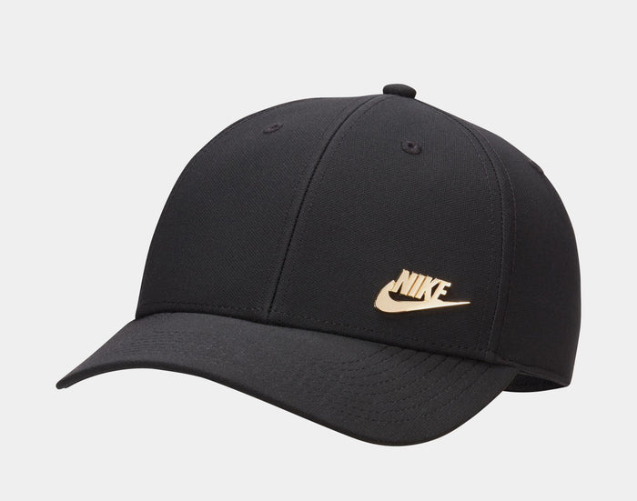 Dri Fit Club Metal Logo Cap Mens Hat (Black/White)