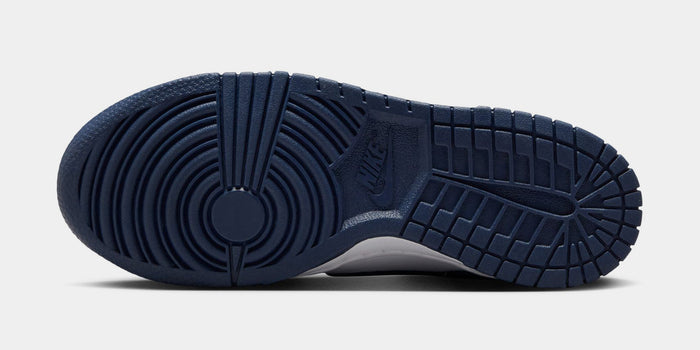 Dunk Low Grade School Basketball Shoes (White/White/Midnight Navy)