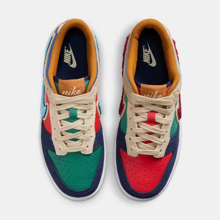 Dunk Low Grade School Lifestyle Shoes (Midnight Navy/Speed Red/Green Noise)