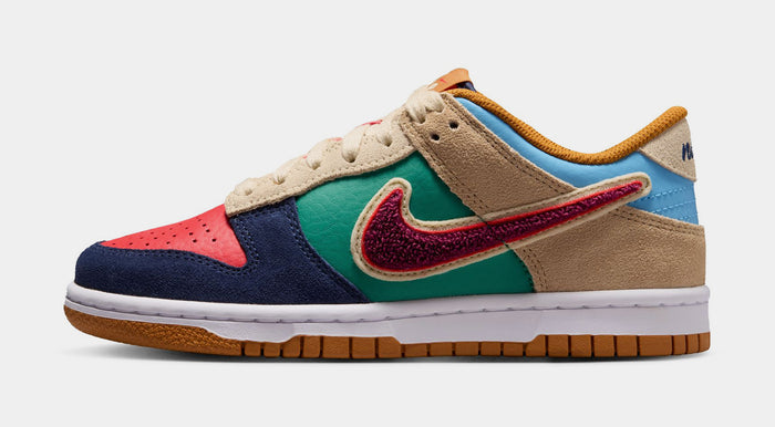 Dunk Low Grade School Lifestyle Shoes (Midnight Navy/Speed Red/Green Noise)
