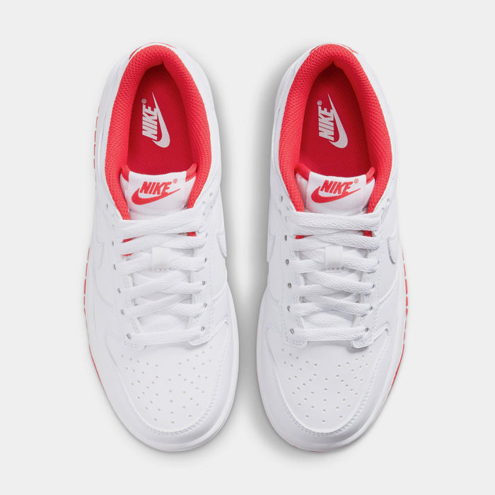 Dunk Low Grade School Lifestyle Shoes (White/University Red)