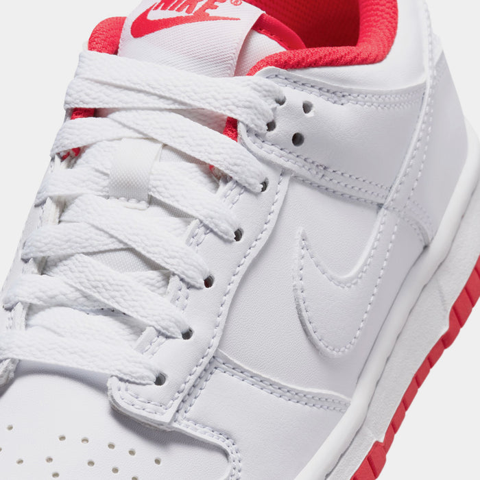 Dunk Low Grade School Lifestyle Shoes (White/University Red)
