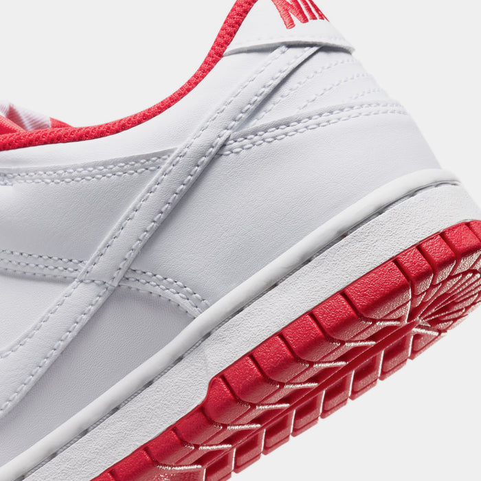 Dunk Low Grade School Lifestyle Shoes (White/University Red)