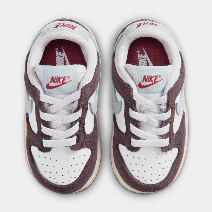Dunk Low Infant Toddler Lifestyle Shoes (White/Glacier Blue/Burgundy Ash)