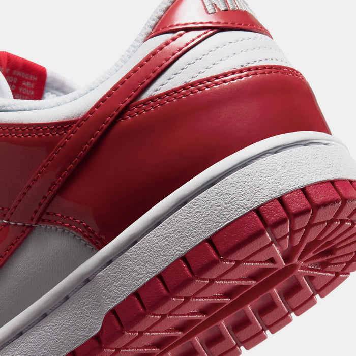 Dunk Low SE Patent Leather Mens Lifestyle Shoes (White/University Red)