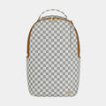 Embossed Cream Checkerboard Mens Backpack (Grey/White)