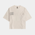 Embroidered Cross Thermal Mens Short Sleeve Shirt (Beige/Beige)