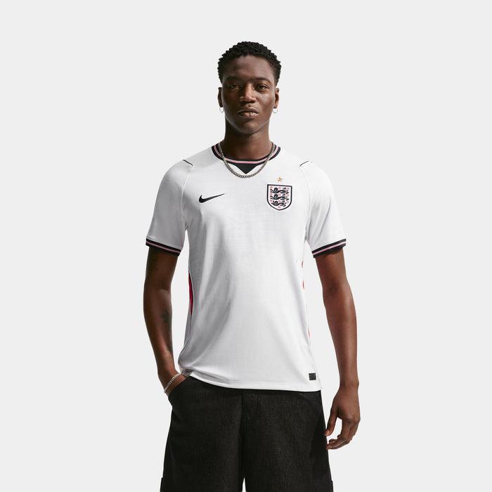 England 2026 Stadium Home Dri Fit Soccer Replica Mens Jersey (White/Speed Red/Obsidian/Obsidian)