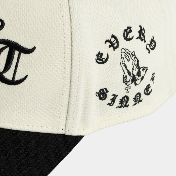 Every Sinner Snapback Mens Hat (Cream/Black)