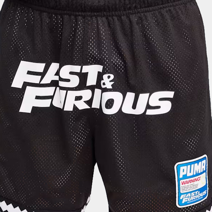 Fast & Furious 6" Reversible Basketball Mens Shorts (Puma Black/All Over Print)