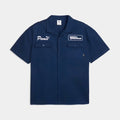 Fast & Furious Mechanic Button Up Mens Short Sleeve Shirt (Blue/White)