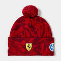 Ferrari Replica Special Edition Vegas Beanie Mens Hat (Red/Dark Red)